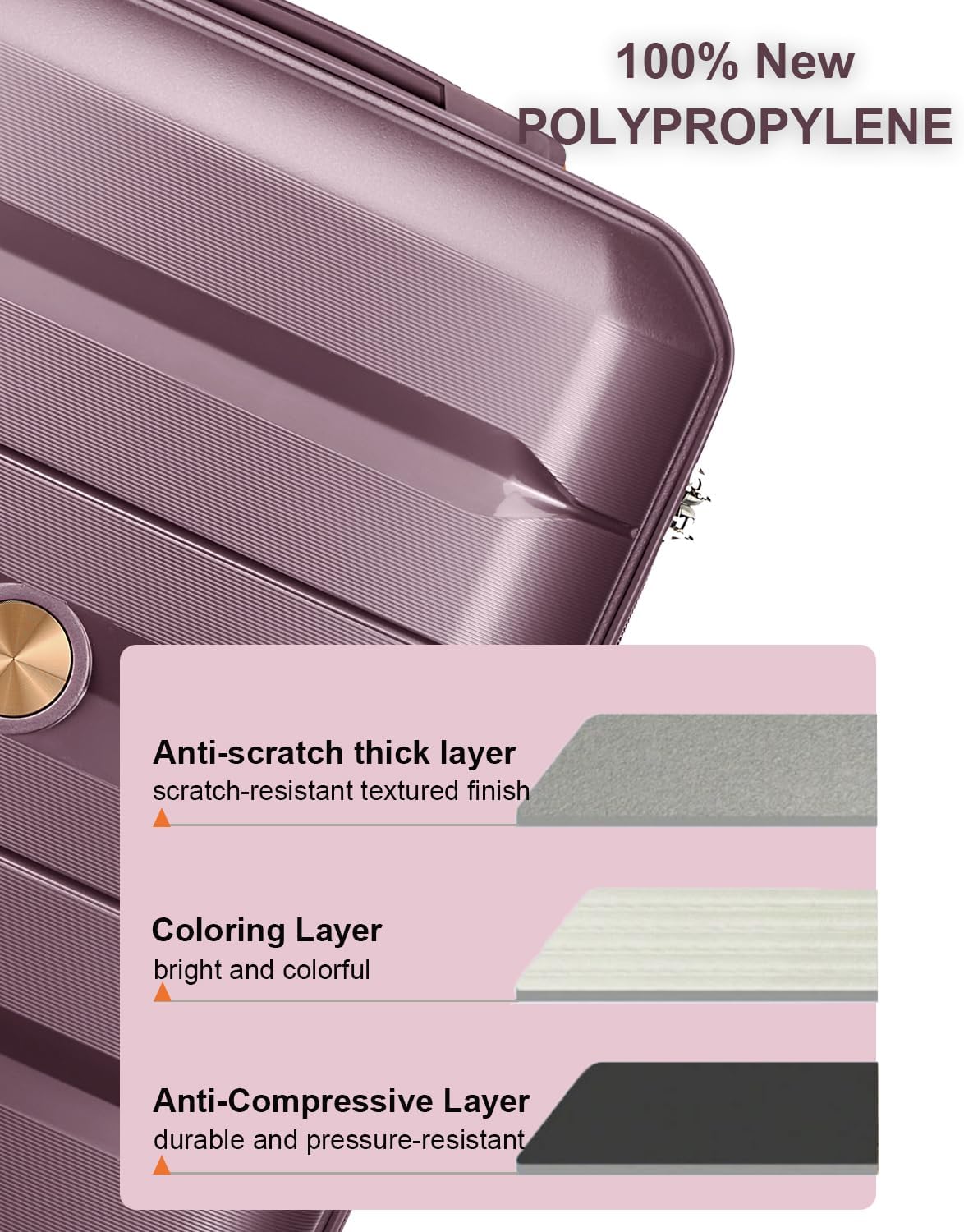 Somago 20 Inch Carry On Luggage Sets Hardside Suitcase with Double Spinner Wheels and TSA Lock YKK Zipper (Elegant Purple,14/20)