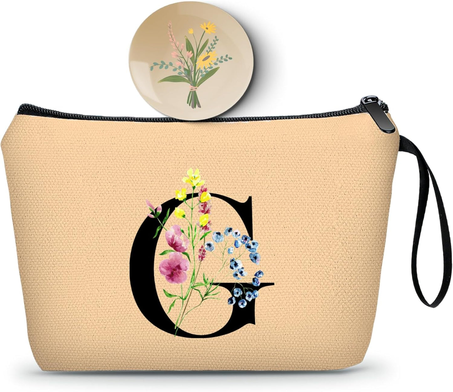 SEAMOON Maid of Honor Friendship Birthday Gifts for Women Her Aunt Sister Bridesmaid Coworkers Bride Personalized Makeup Cosmetic bag with Mirror Mothers Day Christmas Graduation G