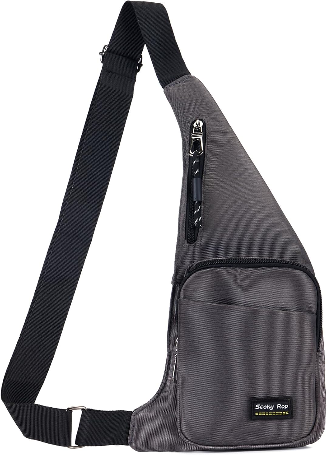 Seoky Rop Sling Bag for Men Women Slim Personal Purse Pocket Small Anti-Thief Crossbody Chest Bag for Travel Hiking Grey