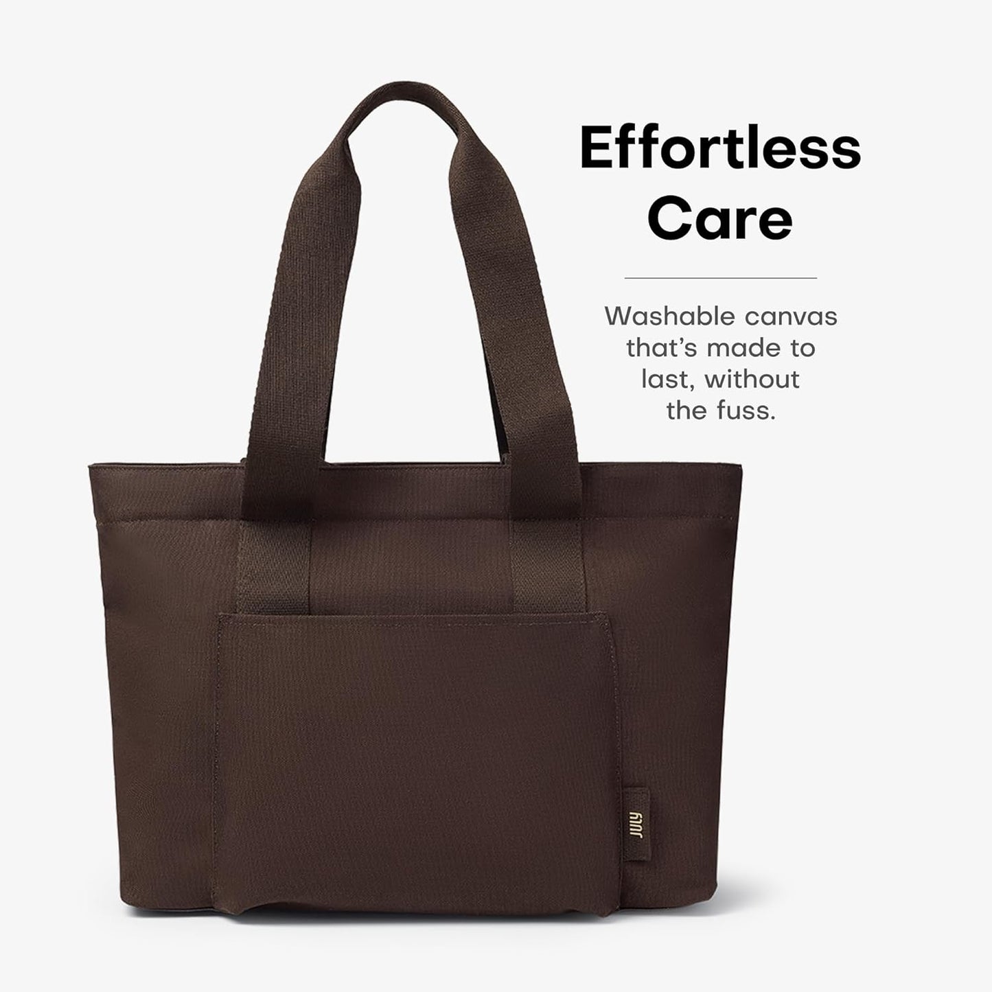 Everyday Large Tote Bag for Women with Laptop Sleeve, Pass-Through Band, Luggage Sleeve, Drink Bottle Holder, Simple Modern Tote Bag for Travel, Work, Commute & Daily Use - 22L - Dark Brown