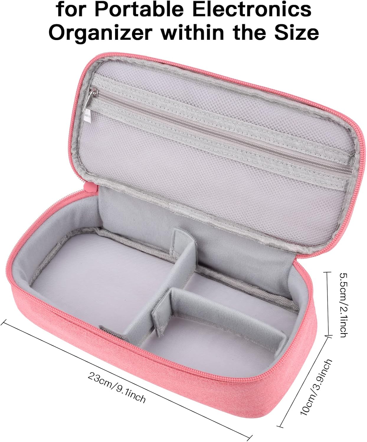 Cord Organizer Travel Case, Electronics Organizer Pouch Bag for Cable & Charger, Power bank, Phone, Tech Accessories (Pink)