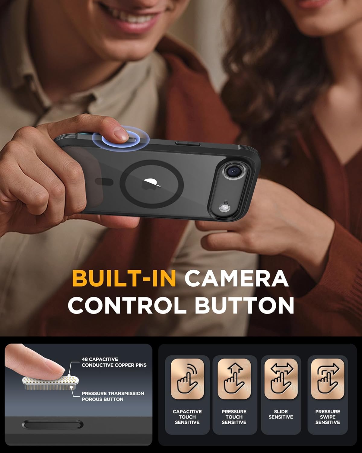 Miracase Magnetic for iPhone Air Case 6.5-inch with Camera Control, [Compatible with MagSafe]