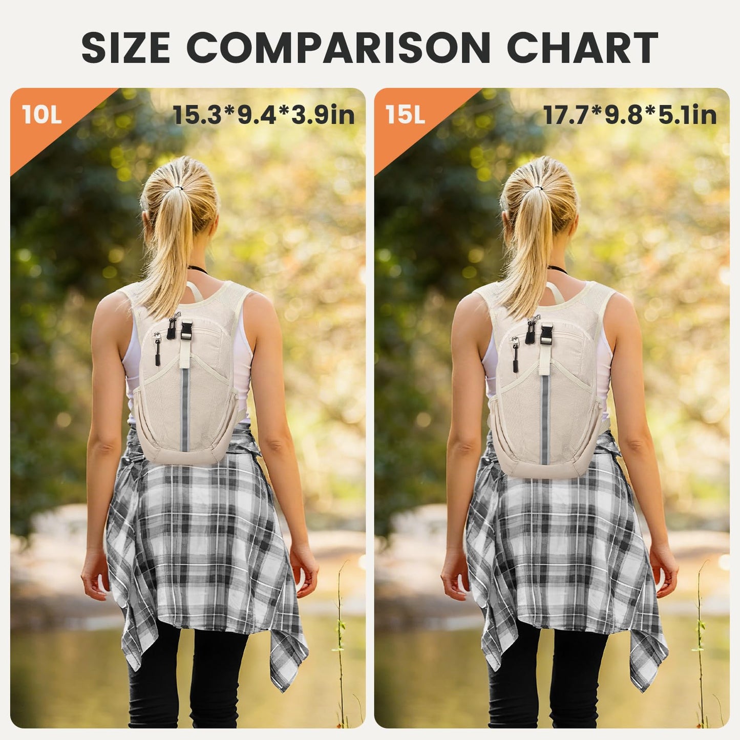 TUIKEN Small Hiking Backpack 10L- Lightweight Packable Foldable Backpack for Travel Camping Outdoor