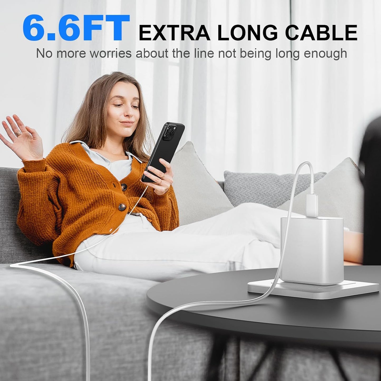 Type C Charger, 2 Pack 45W USB C Wall Charger Super Fast Charging Block & 6.6ft Phone Cable Cord,White