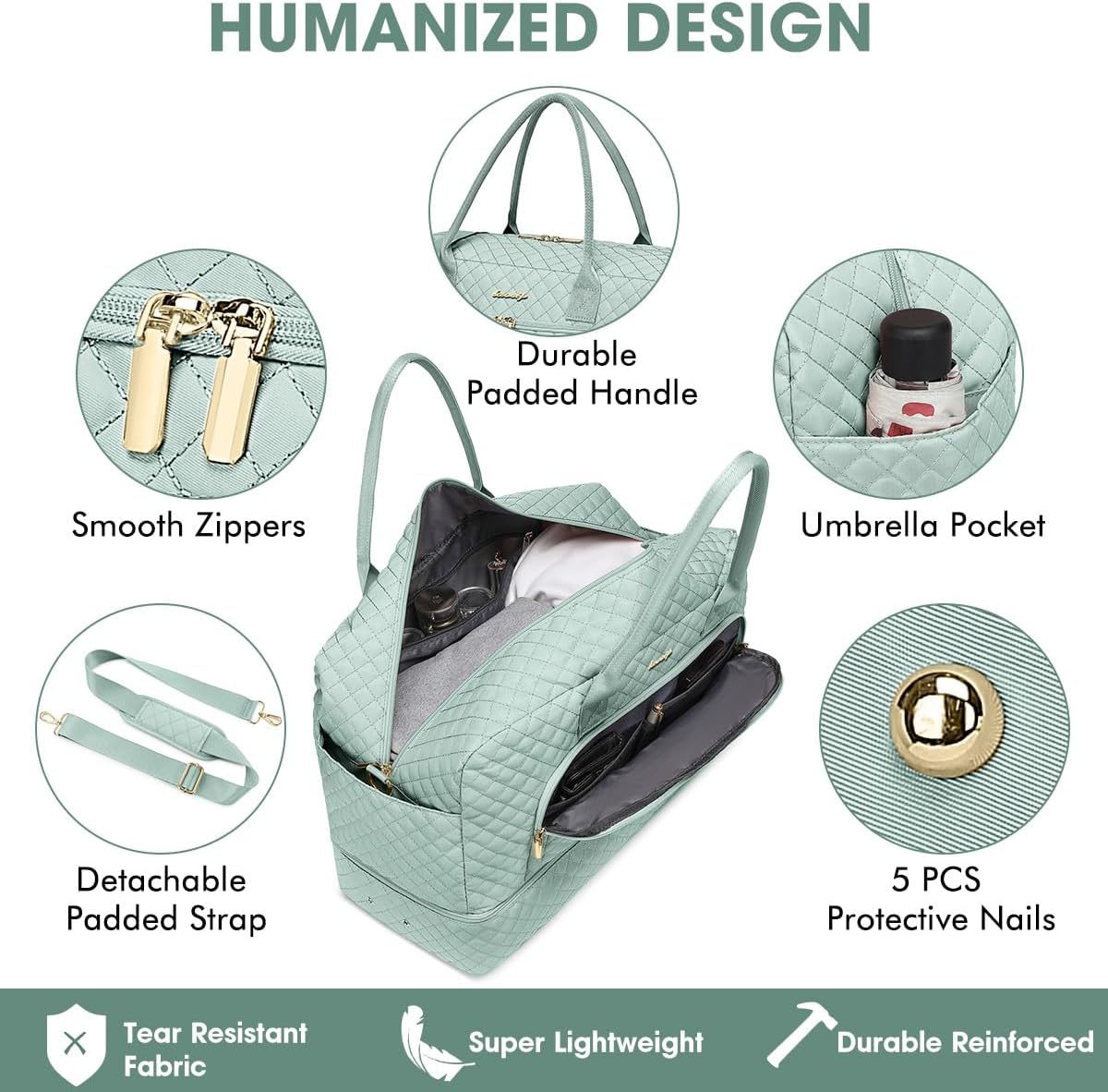 Travel Duffle Bag Weekender for Women - Carry-On Overnight Bag Personal Item Bag with Shoe Compartment & Wet Pocket Large Weekend Tote Bags with Toiletry Bag Hospital Bags for Labor and Delivery