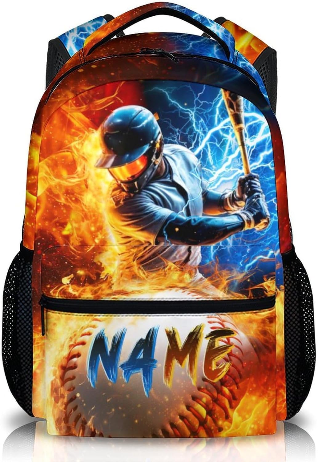 Backpack for Boys, Personalized Baseball Backpacks for Kids Teens Elementary Middle Primary High Senior, 17 Inch Lightweight Custom Sport Bookbag for Ages 6-18 Back to School Travel