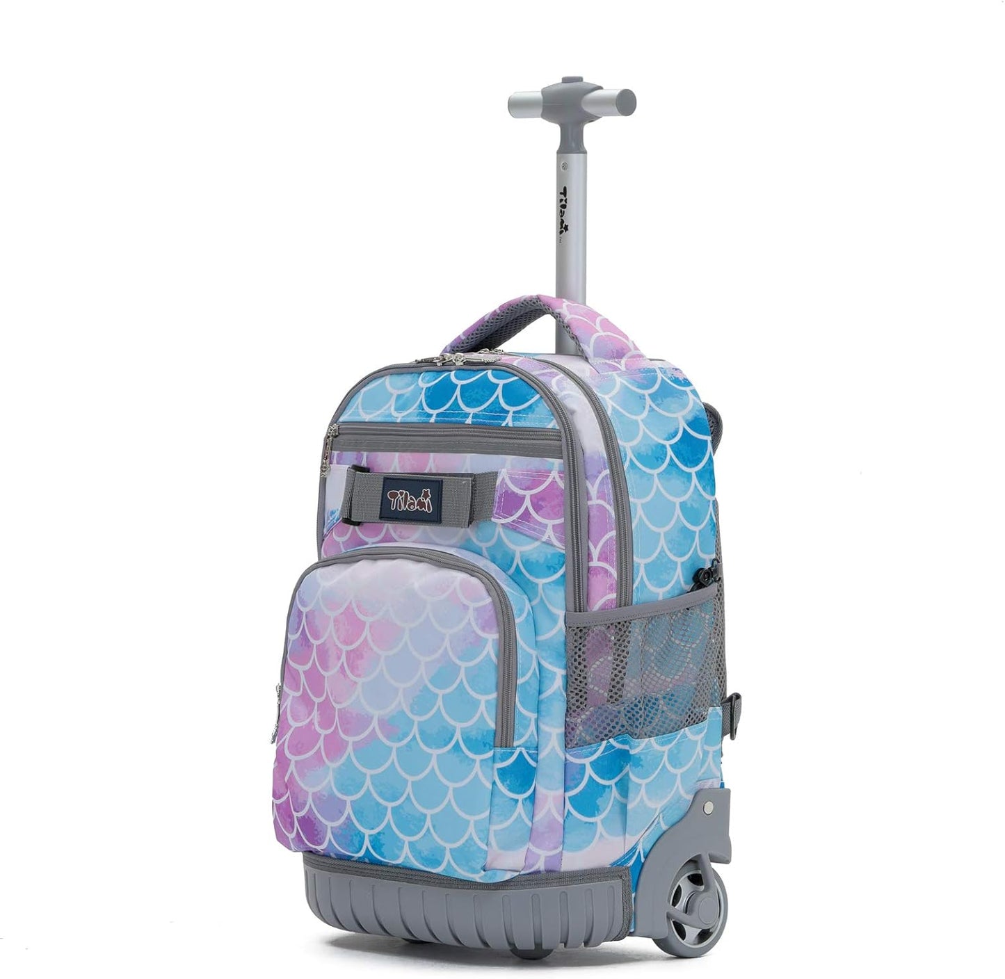 Rolling Backpack 19 inch Wheeled LAPTOP Boys Girls Travel School Student Trip… (Mermaid Tail)