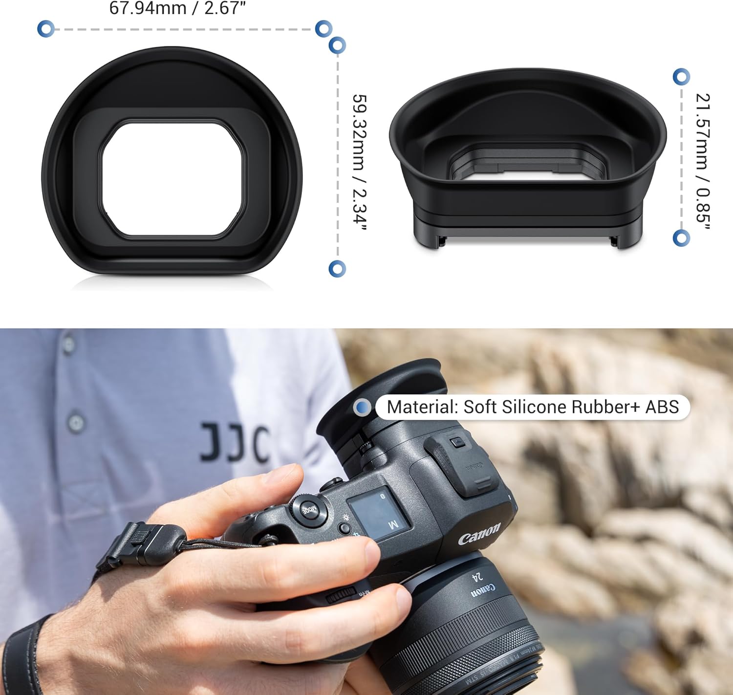 Extended EOS R1 Eyecup Eye Cup Eyepiece, Soft Silicon Camera Viewfinder Eyeshade Cover Protector