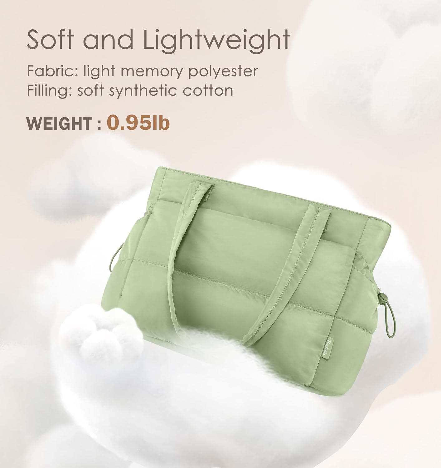 Tote Bag for Women Puffy Work Bags for Women with Zipper Lightweight Quilted Puffer Tote Bag for Travel, Teacher, Nurse