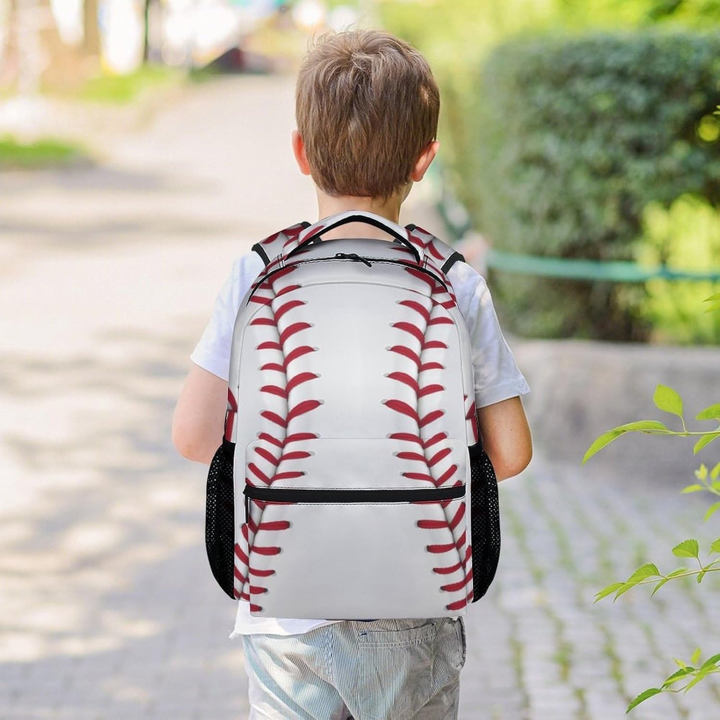 Baseball Backpack for Boys, 16 Inch Sports Theme Backpack for School, Adjustable Straps, Durable, Lightweight Bookbag for Kids