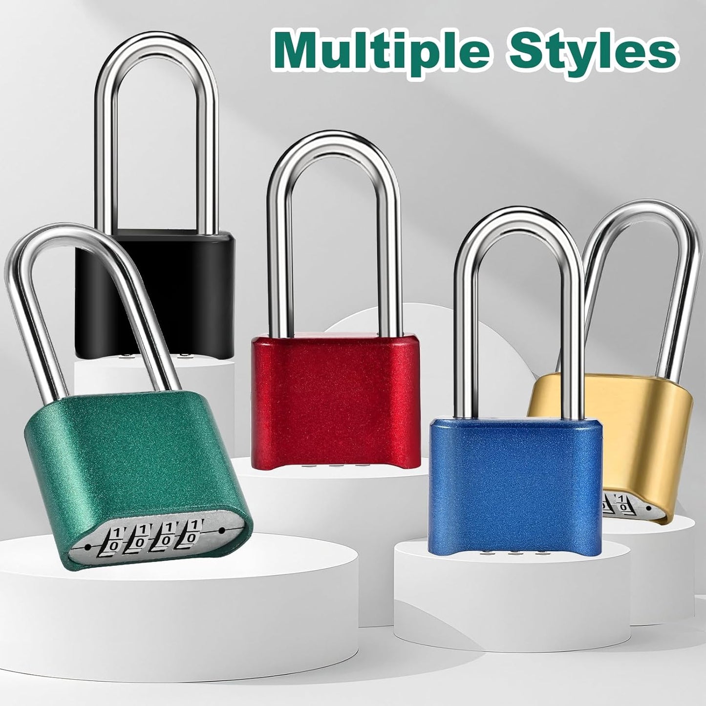 2pcs Combination Lock, 4-Digit Heavy Duty Combo Lock, Combination Padlock Outdoor Waterproof Gate