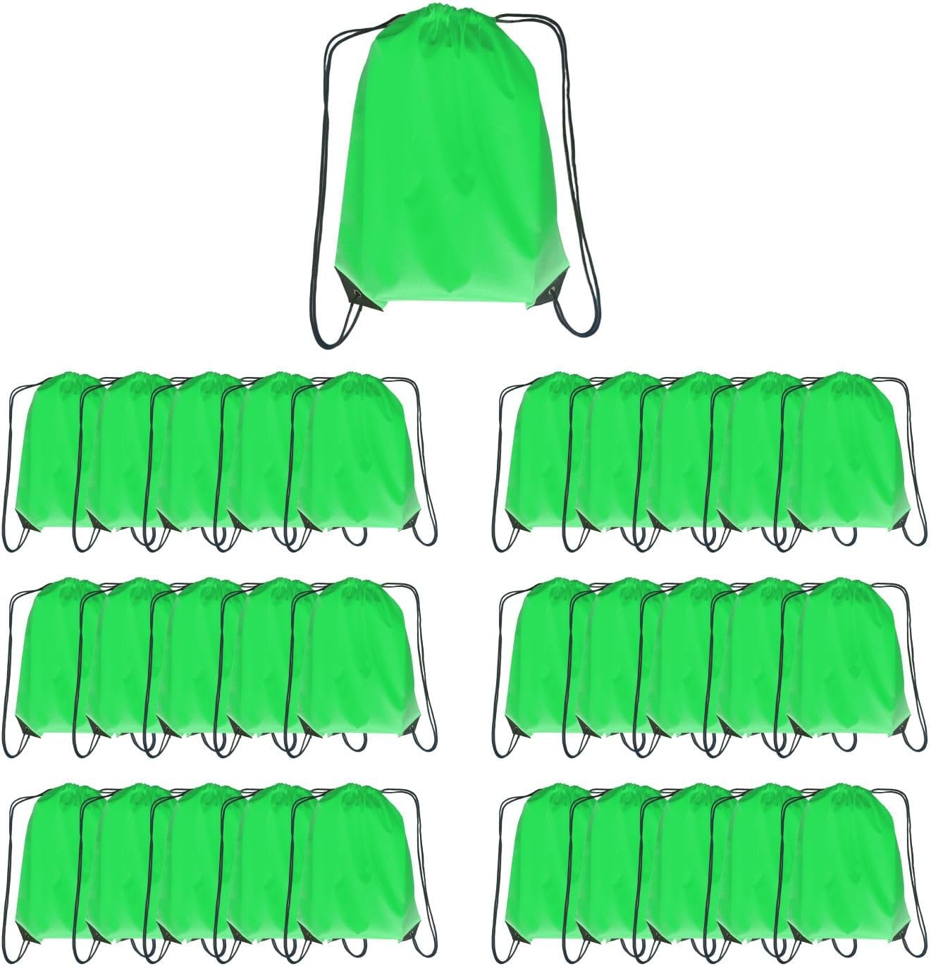 Drawstring Backpack Bulk 30 packs Draw String Backpack Bags DIY Gym Sports trip Traveling Yoga ride Pedestrianism Cinch Bag Sackpack Drawstring (green)