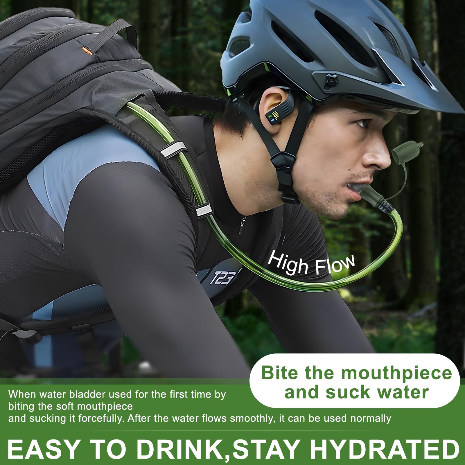 Hydration Bladder, 2L Water Bladder for Hiking Backpack, BPA-Free Leak Proof Water Reservoir