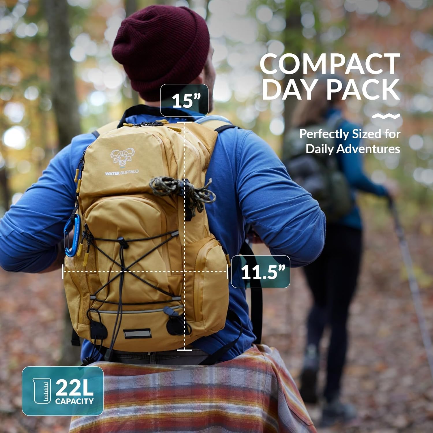 Water Buffalo Hydration Backpack - Sherpa 22L Hiking Backpack with Water Bladder - Water Backpack