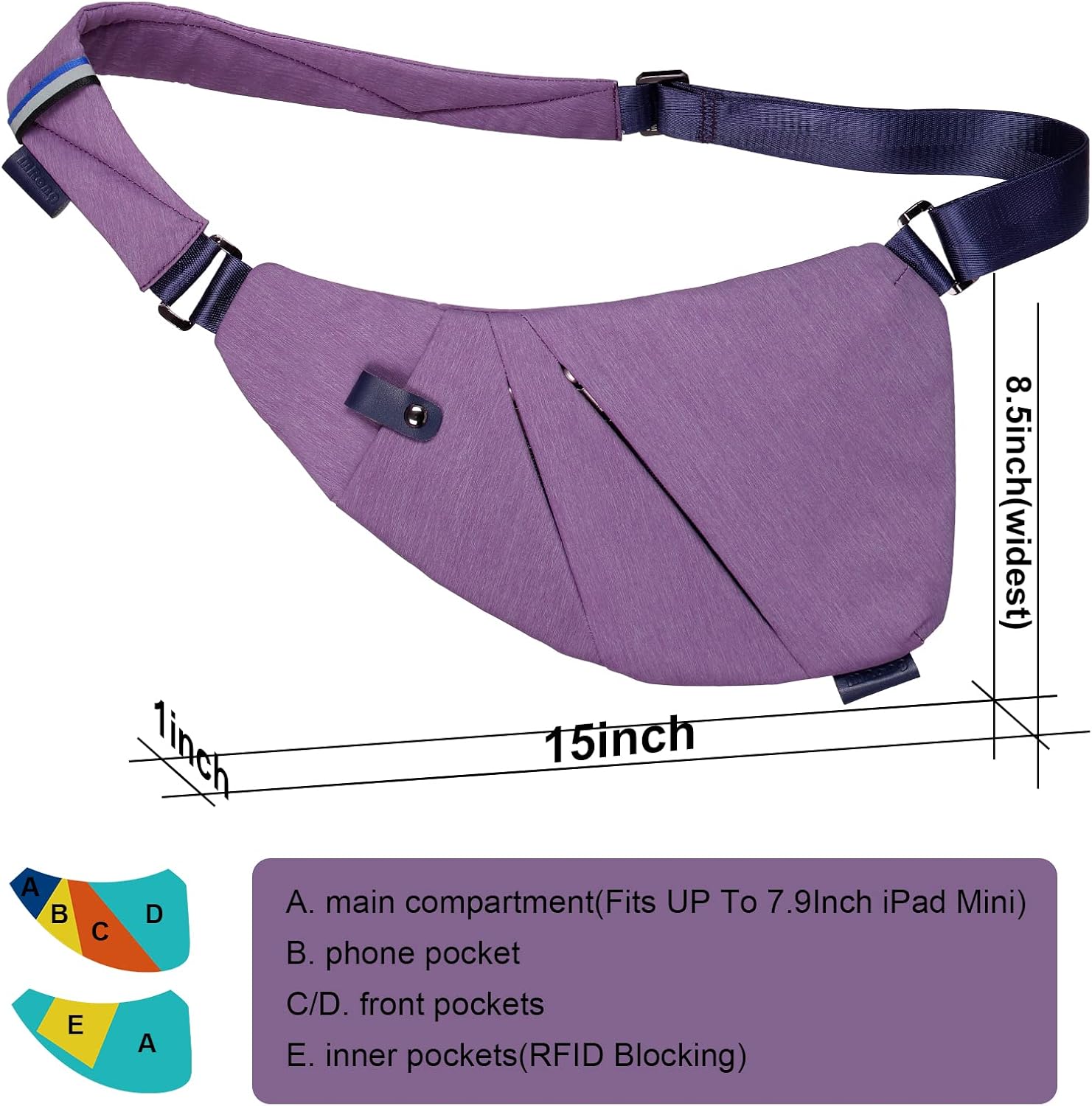 Sling Crossbody Bags Trendy Travel Anti Theft Safe Purse Bags for Women Men Waterproof