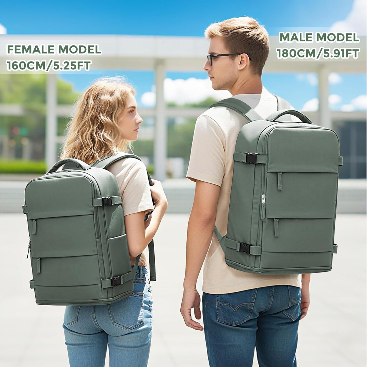 coowoz Vacuum Backpack Travel with Pump,Travel Backpack with Vacuum System Women Men,Carry On Backpack,Hiking Backpack Waterproof Outdoor Sports Rucksack Casual Daypack,30L(Vacuum pump),Olive Green