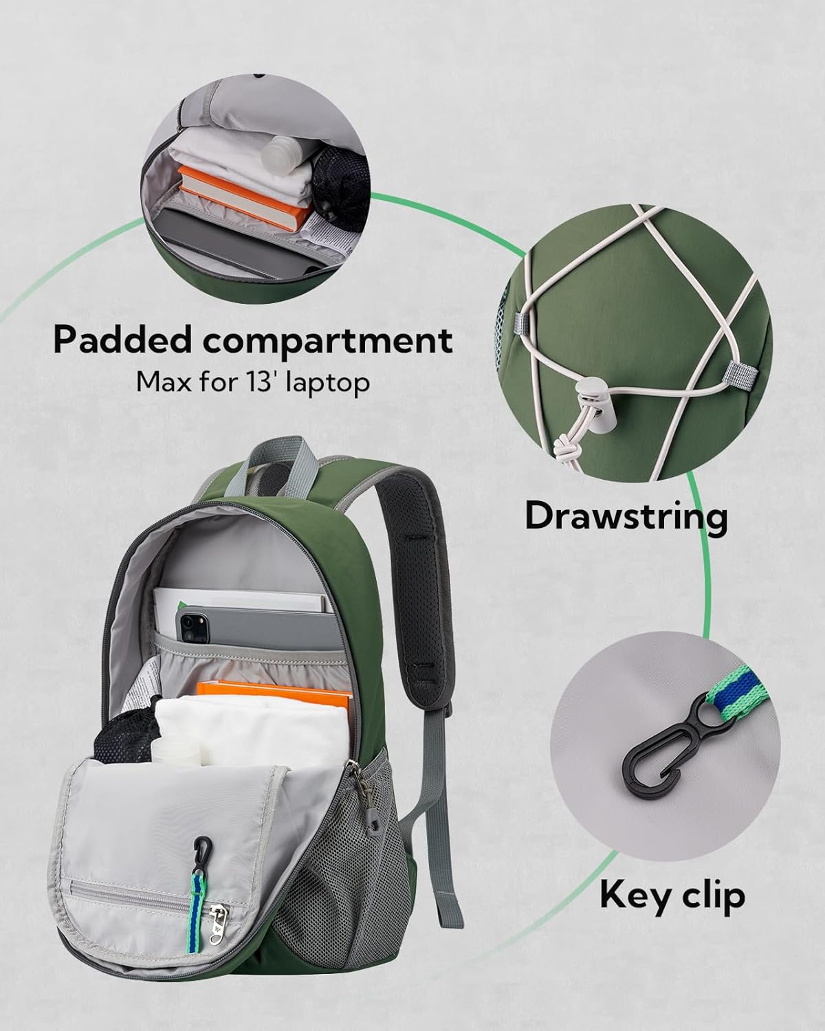WATERFLY 12L Small Hiking Backpack: Day Pack Lightweight Travel Bag Camping Fitness Cycling Outdoor