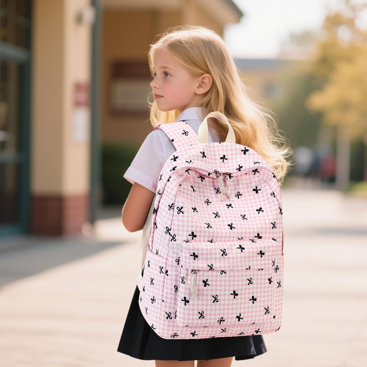 LEDAOU Backpack for Girls School Bag Kids Bookbag Teen Backpack Set Daypack with Lunch Bag and Pencil Case