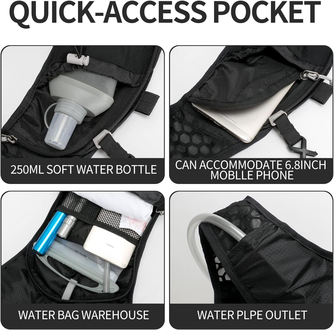 Hydration Pack Backpack, Lightweight Water Backpack with 2L Leakproof Hydration Bladder Daypack for