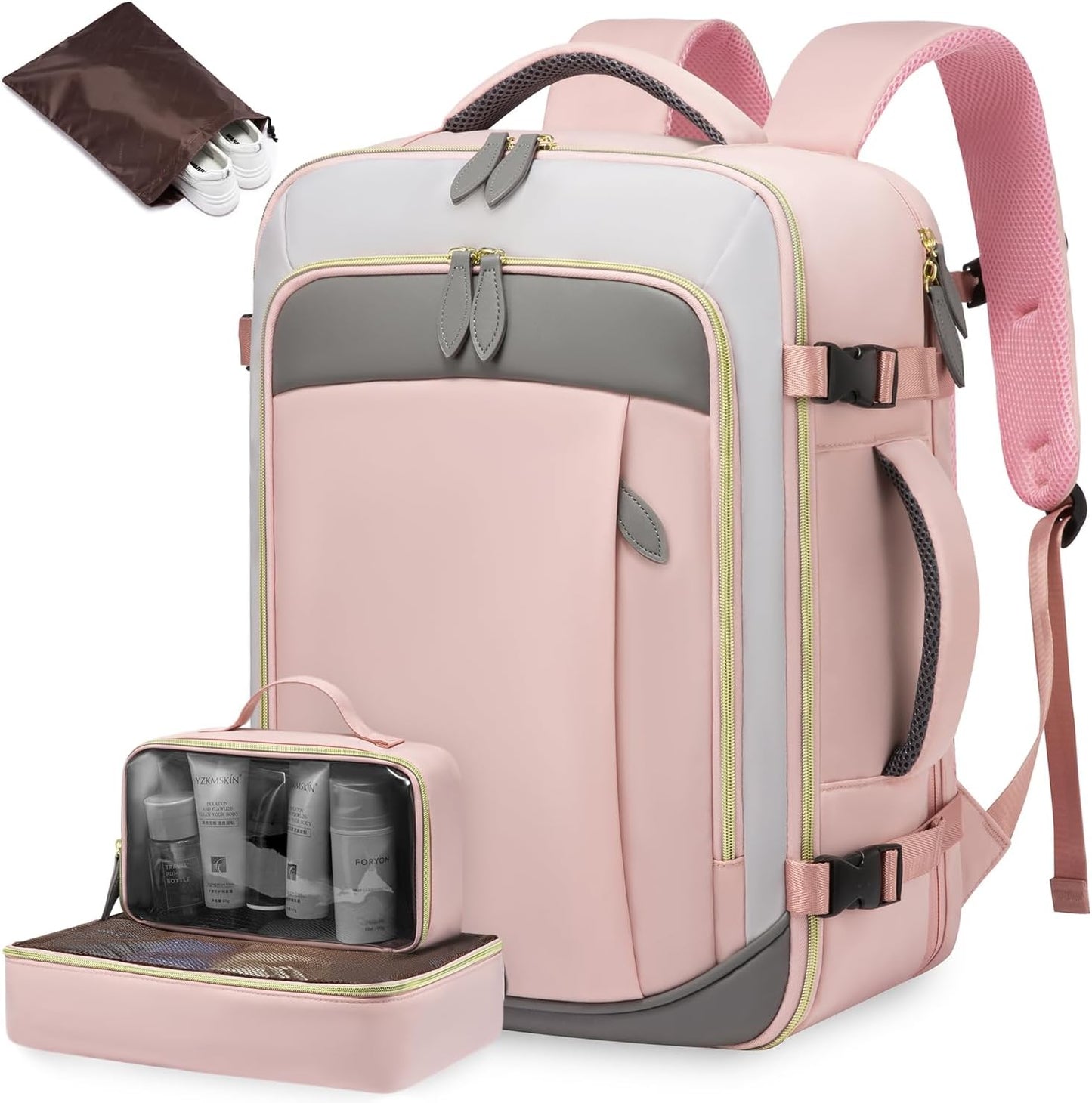 LOVEVOOK Travel Backpack for Women, 40L Carry On Backpack with 3 Packing Cubes,TSA Personal Item Travel Bag Airline Approved, Water Resistant Weekender Overnight Luggage Daypack, Fits 17 Inch Laptop
