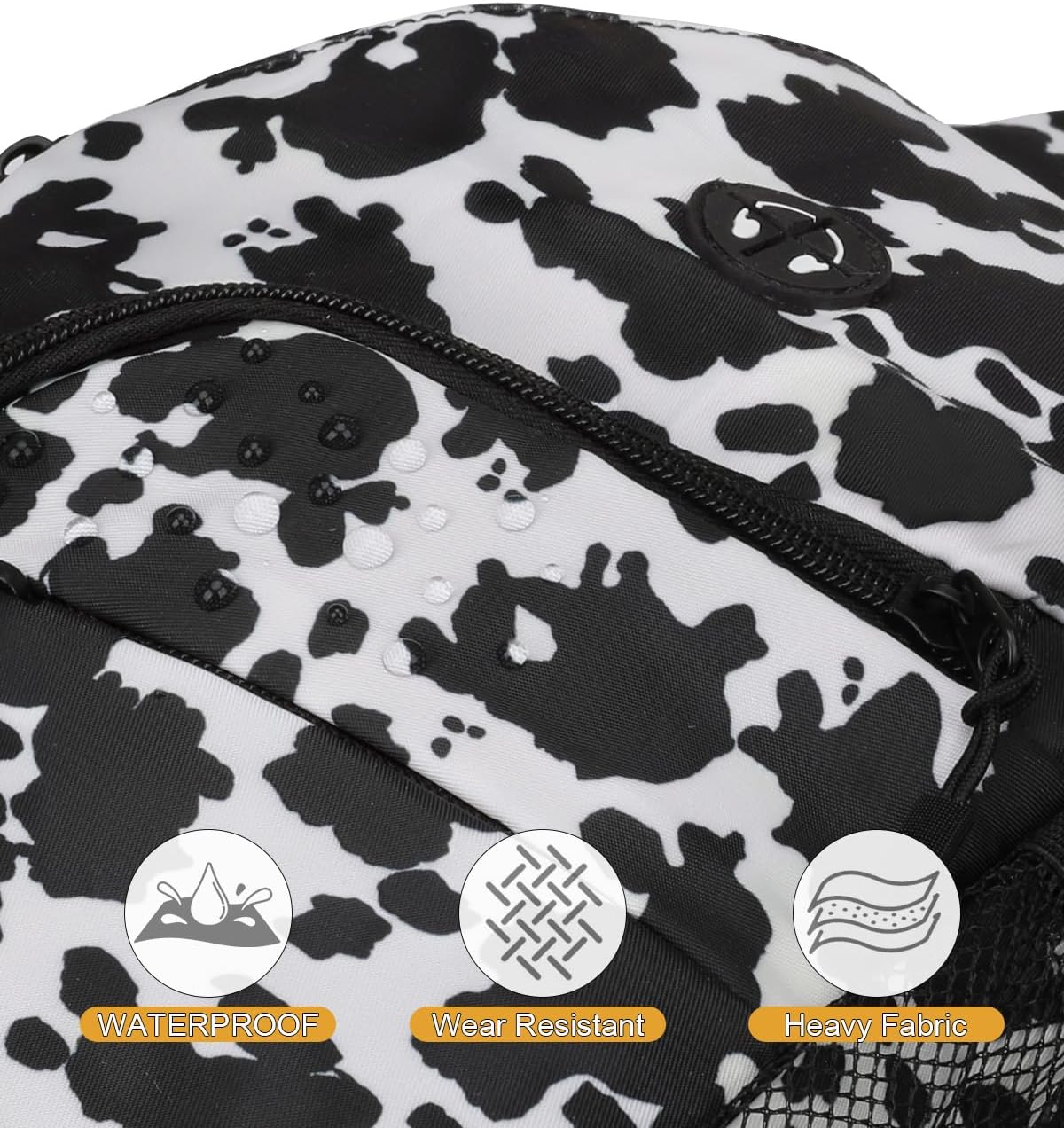 Medium Crossbody Bags for Women Man Waterproof Sling Bag Backpack with Convertible Shoulder Strap Chest Bag for Camping Hiking Travel Essentials (Cow Print)