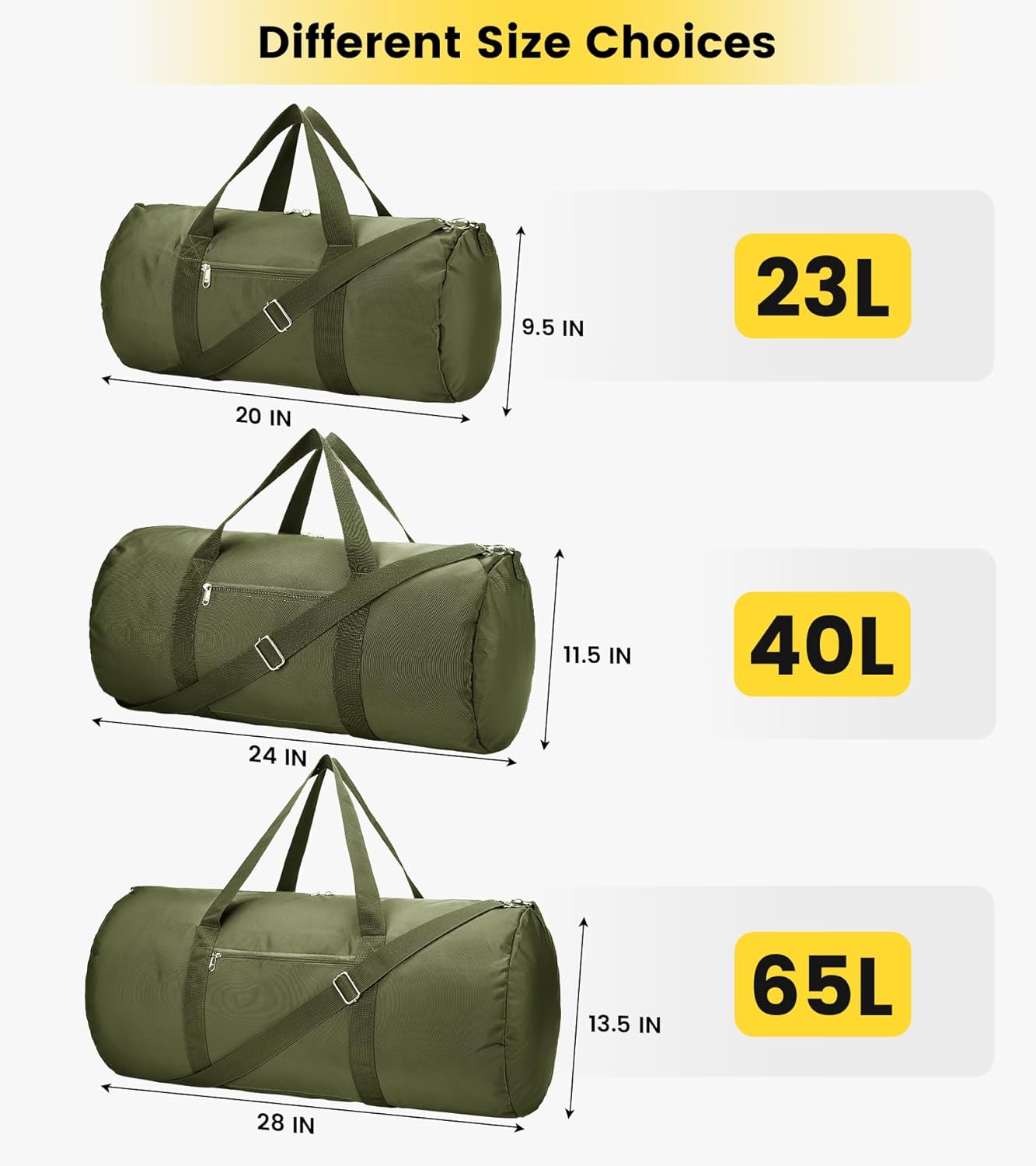 Vorspack Duffel Bag 20-24-28 Inches Foldable Gym Bag for Men Women Duffle Bag Lightweight with