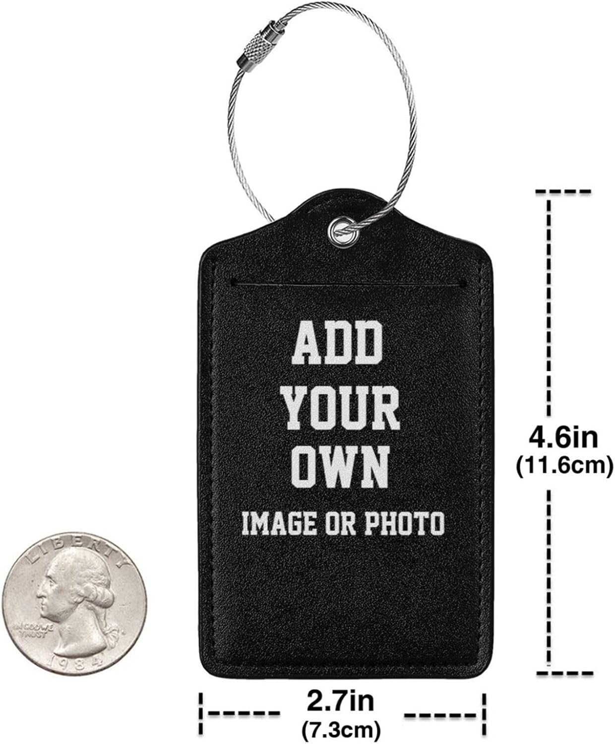 2PC Personalized Luggage Tag with Your Own Photo/Text for Suitcase, Custom Luggage Tags with Picture, DIY Blank Travel Bag Name Tags with Full Privacy Cover, Bulk Baggage ID Identifier Labels