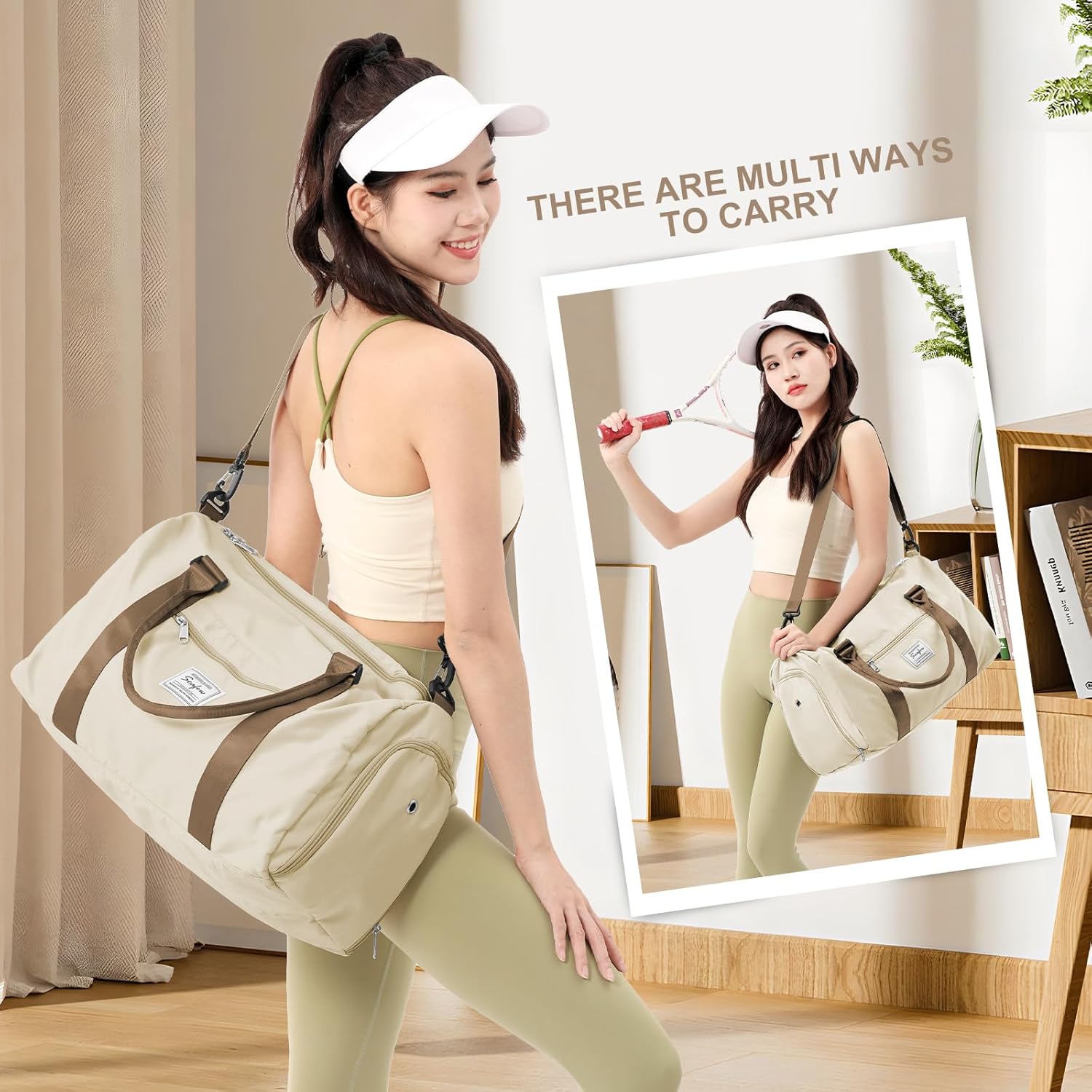 Gym Bag for Women Men with Shoes Compartment,Sports Duffle Bag Personal item travel Duffel Bags