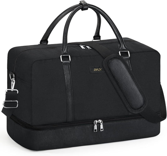IBFUN Weekender Bags for Women, 21" Weekender Travel Bag, Travel Duffle Bag with Shoe Compartment Carry on Overnight Duffel Bag for Weekend Travel Business Trip