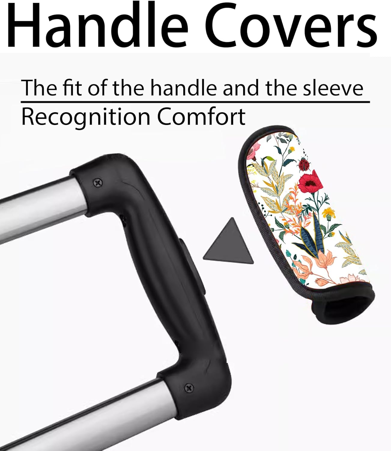 2 Pack Luggage Handle Wrap Travel Tags - Set of Luggage Tags for Suitcases, Identifiers, Marker, and Handle Covers - Cruise Accessories and Travel Gifts（Beautiful Colorful Floral