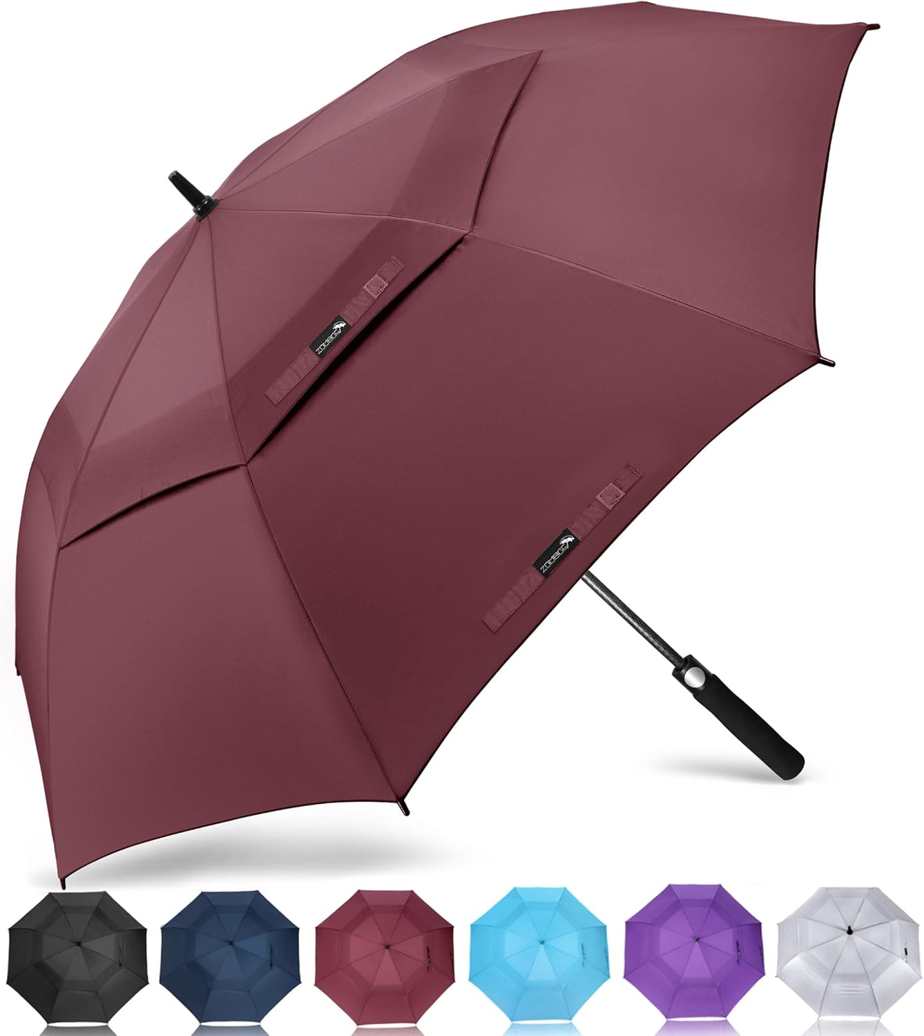ZOMAKE Golf Umbrella Windproof, Extra Large Oversized Heavy Duty Double Canopy for Rain, Sports Games & Push Cart(51/54/62/68/72Inch)