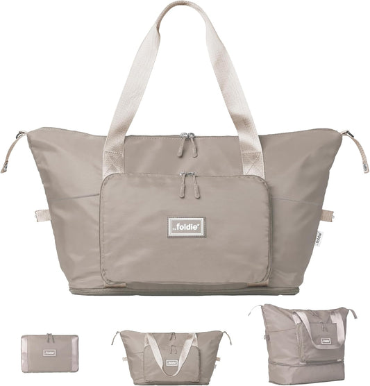 The Foldie Foldable Travel Bag for Women - 40L Weekender Bag with Multiple Pockets - Carry On Expendable Travel Bag