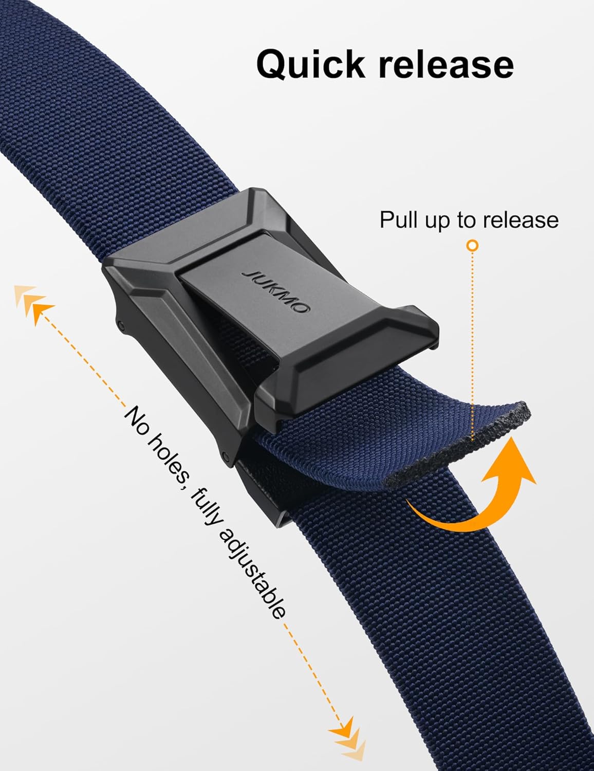JUKMO Stretch Tactical Belt for Men, Military Work Rigger Hiking 1.5" Elastic Nylon Web Ratchet
