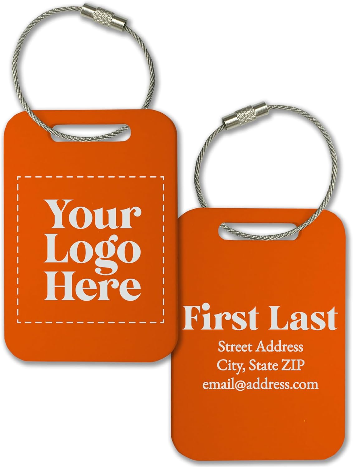 Personalized Logo Name Tag for Luggage (3 or 6 Count Pack) | Custom Tag for Suitcase | Acrylic Name