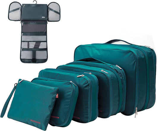 Bee Nesting BeeNesting Waterproof Compression Packing Cubes 5/6/8 sets, Large Travel Packing organizers for Carry on Luggage, 2 Sides Expandable Storage Bags