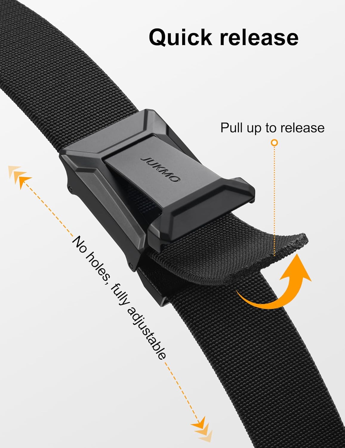JUKMO Stretch Tactical Belt for Men, Military Work Rigger Hiking 1.5" Elastic Nylon Web Ratchet