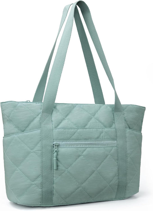 befen Laptop Tote Bag for Women Work, Travel Tote Bags Nurse Puffer Quilted Handbags, Lightweight Waterproof Beach Purse