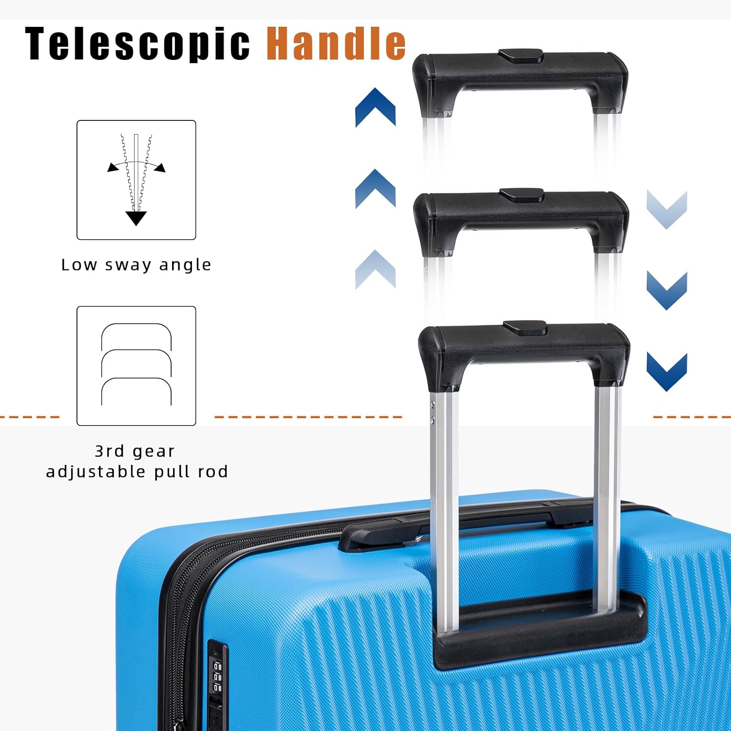 Expandable Carry on Luggage Sets,Suitcases with Detachable Wheels Hardshell 22x14x9 Airline