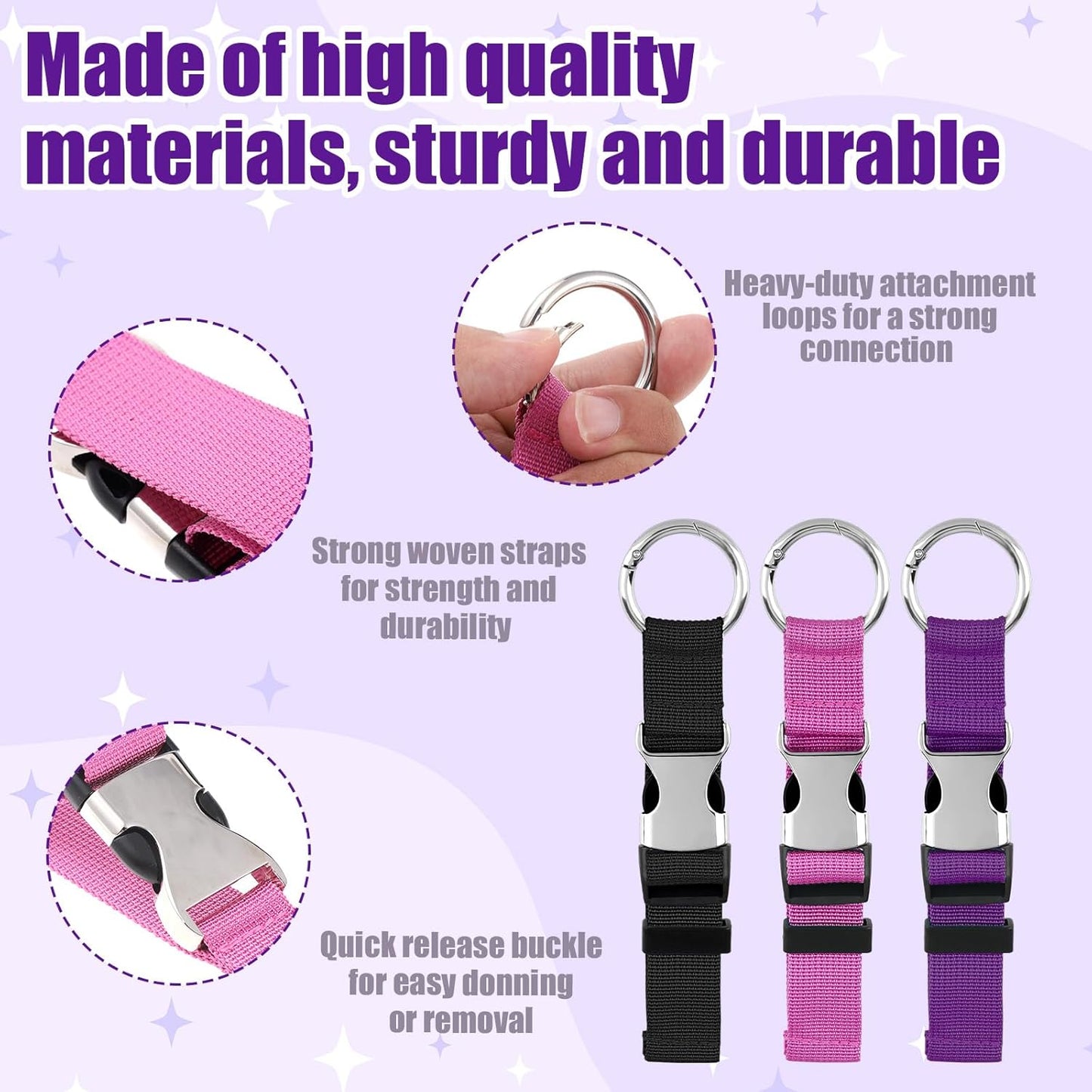 3 Pcs Add a Bag Strap Luggage Straps for Suitcases Heavy Duty Adjustable Suitcase Belt Carry Extra Bags Valises Strap for Travel Belt with Buckle Attachment for Connecting Luggage Together, 3 Colors