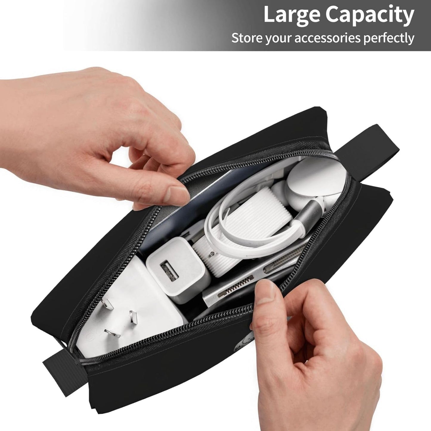 Humorous Skull Makeup Bag Organizer Compact & Durable Skeleton Travel Cosmetic Bag Oxford Fabric Impact-Resistant Multi-Purpose Storage Perfect for Travel, Gym, Daily Use