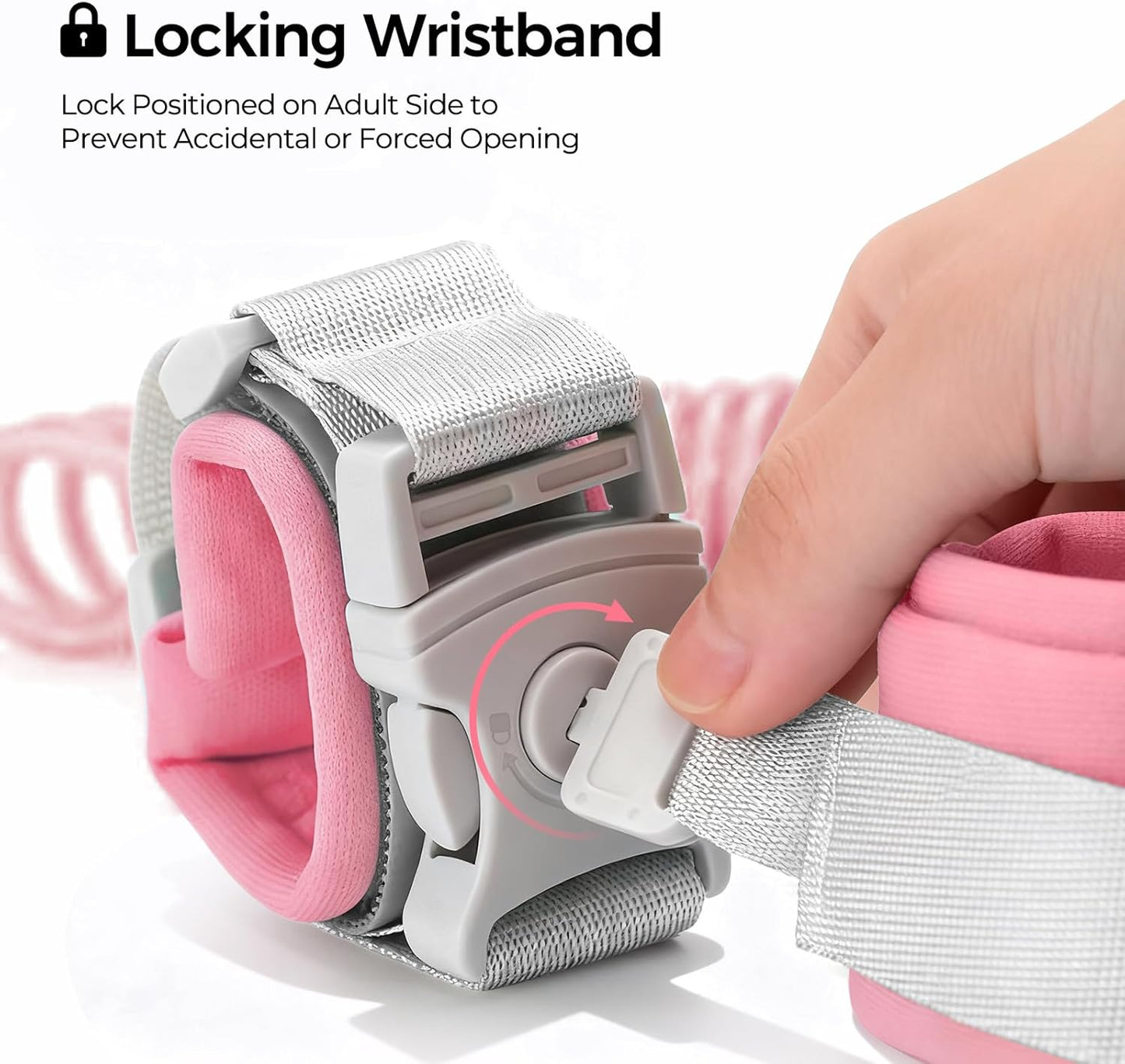 Cable Luggage Lock, Retractable Cable Lock Anti Lost Travel Locks for Suitcase with Wrist Strap for Suitcases, Backpacks, and Carry-On Bags, Pink