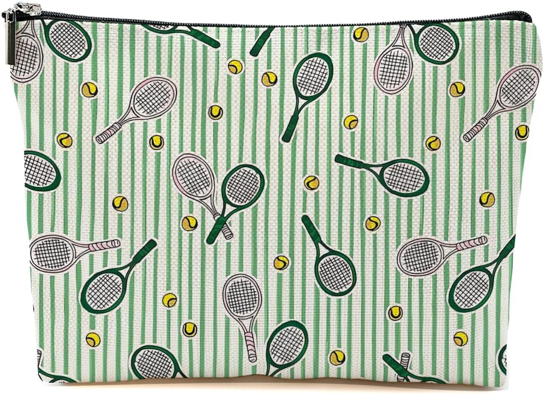 Tennis Gifts, Inspirational Tennis Makeup Bag, Tennis Accessories Tennis Gift Cosmetic Bag Toiletry
