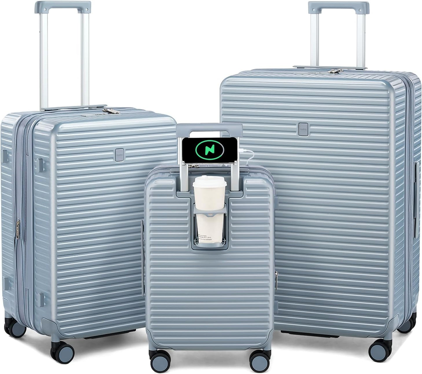 Hard Shell Suitcases Expandable Travel Luggage Sets 3 Piece, Carry on and Check in 3 Piece Luggage
