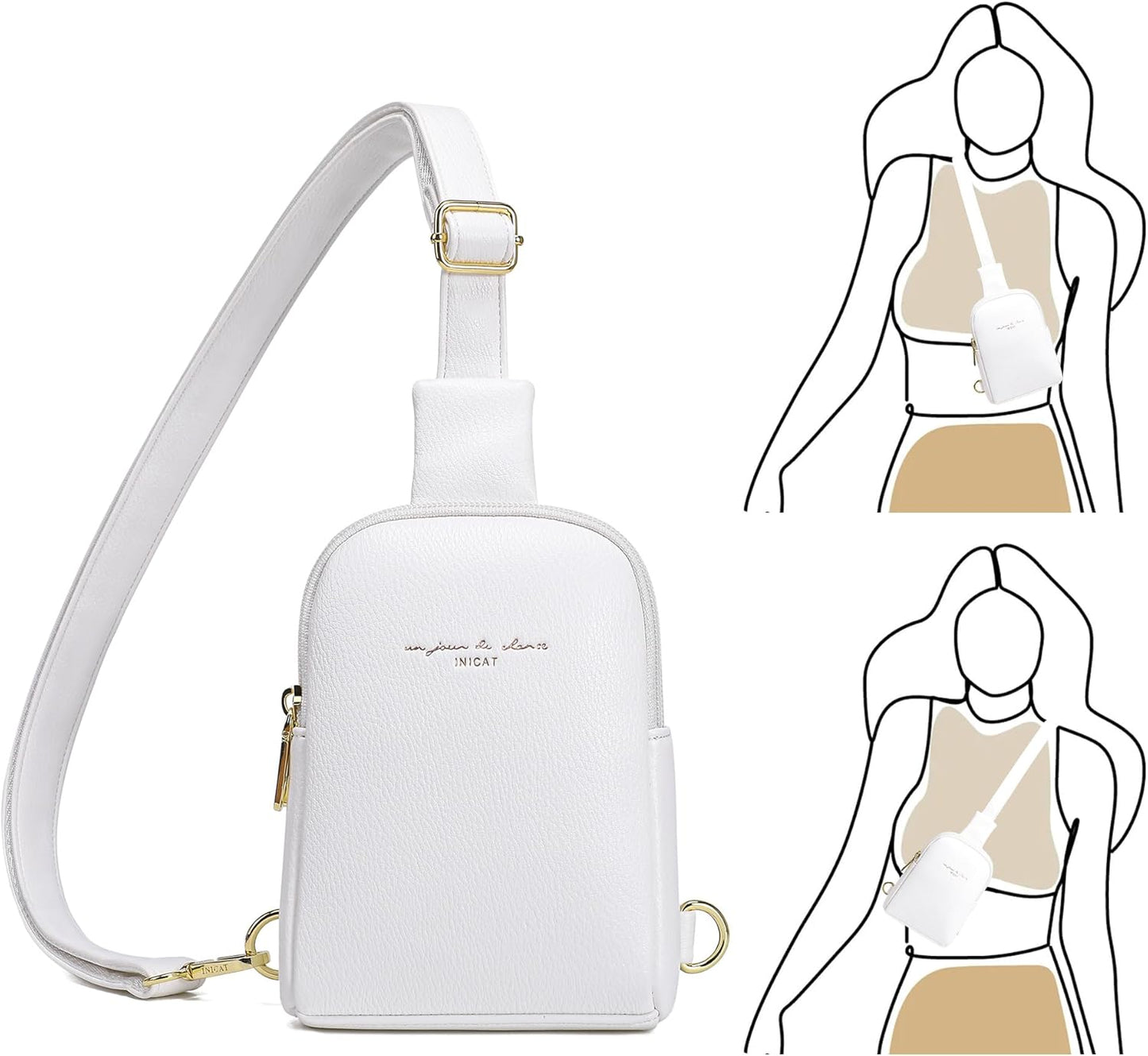 INICAT Travel Small Sling Bag Faux Leather Crossbody Bags Women Cross Body Bag Purses for Woman