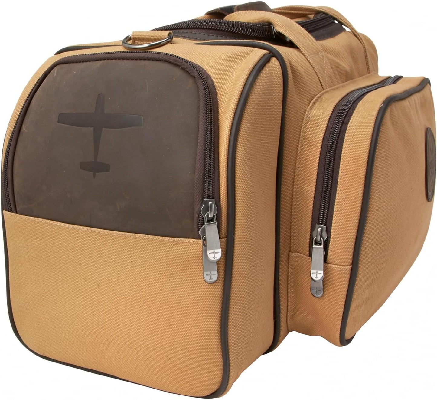 Flight Outfitters Unisex Bush Pilot Duffel Hand/Shoulder Carry Canvas & Leather Plane Travel Luggage Aviation Gear Flight Bag