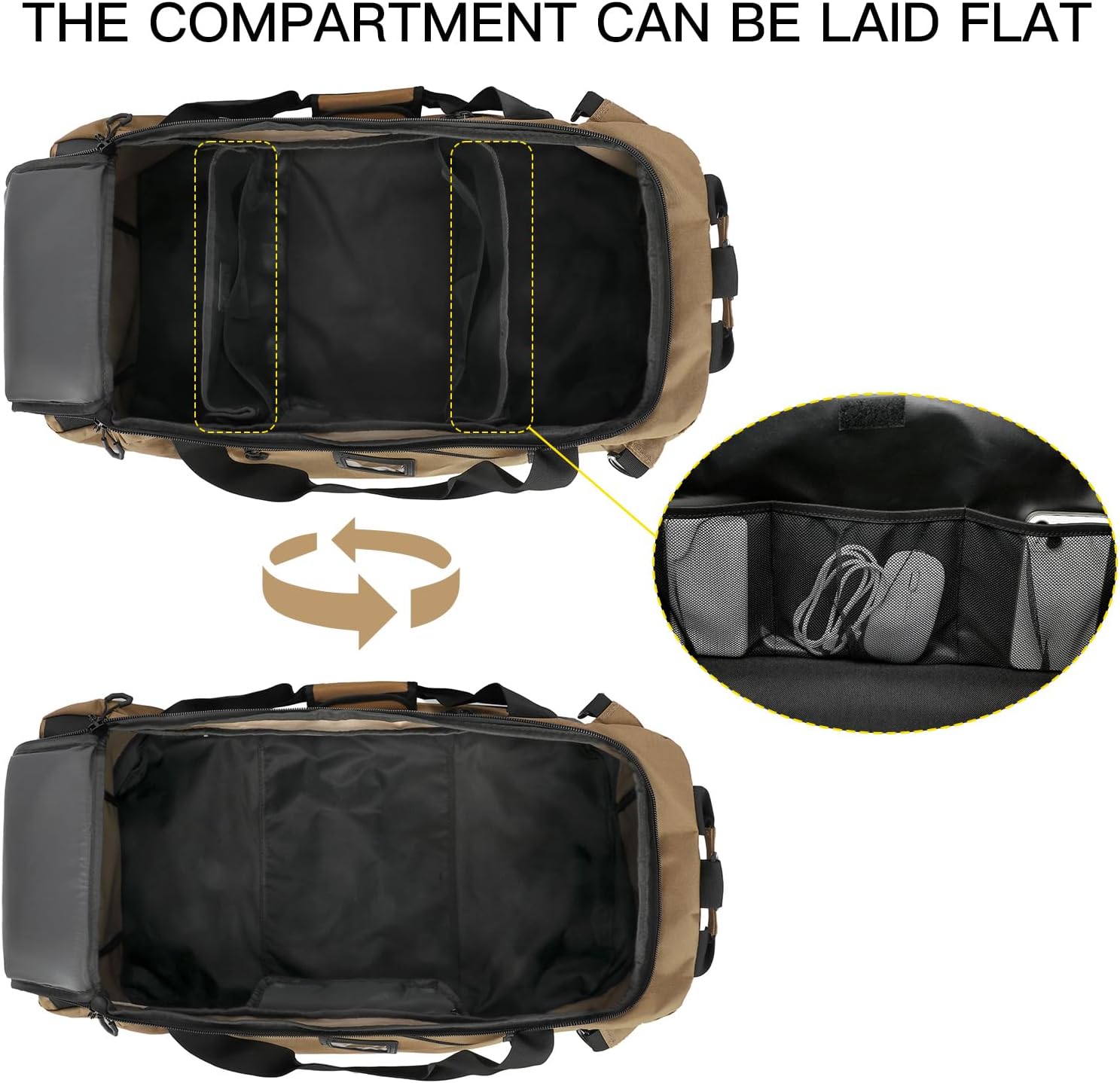 TUGUAN Extra Large Travel Duffle Bag Backpack for Men with Adjustable Dividers 120L Big Weekend