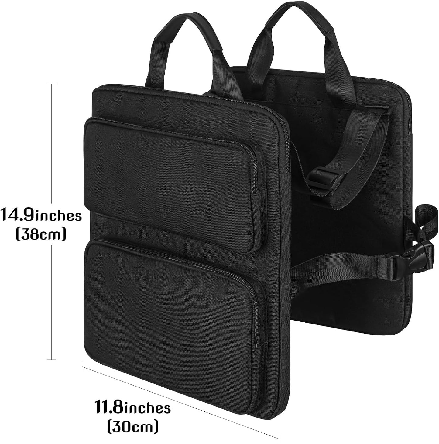 Add-a-Bag Luggage Strap – Adjustable Over Luggage Organizer for Hanging Extra Bag, Hands-Free Multi Travel Accessory for Business Trips & Vacations, Fits Most Suitcases & Laptop (Black-2)
