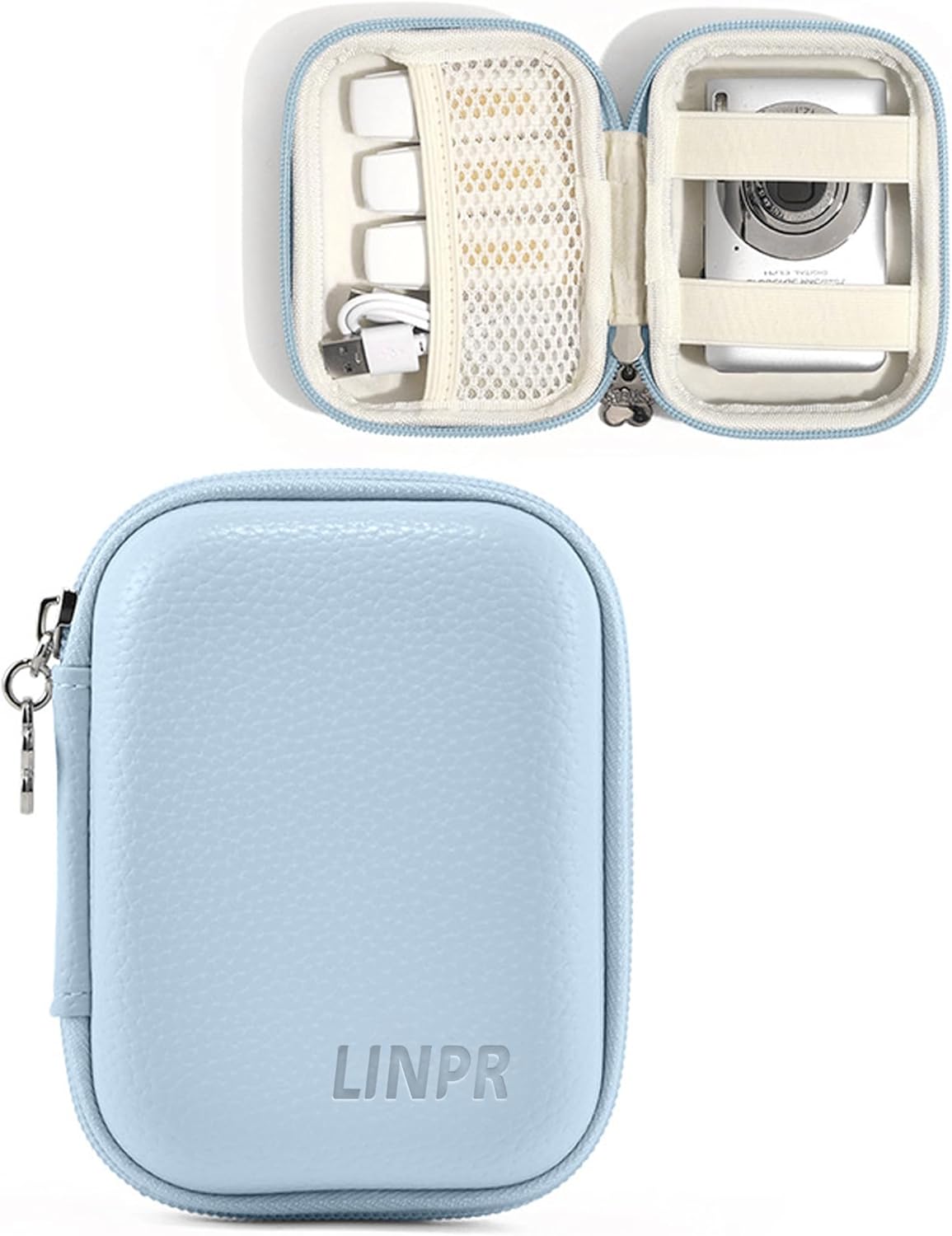 Digital Camera Case for CAMKORY, KODAK PIXPRO FZ45/FZ55, Canon IXUS 285 HS, Lecran, Small Travel Compact Camera Holder with Mesh Pocket for Accessories SD Card (Blue)