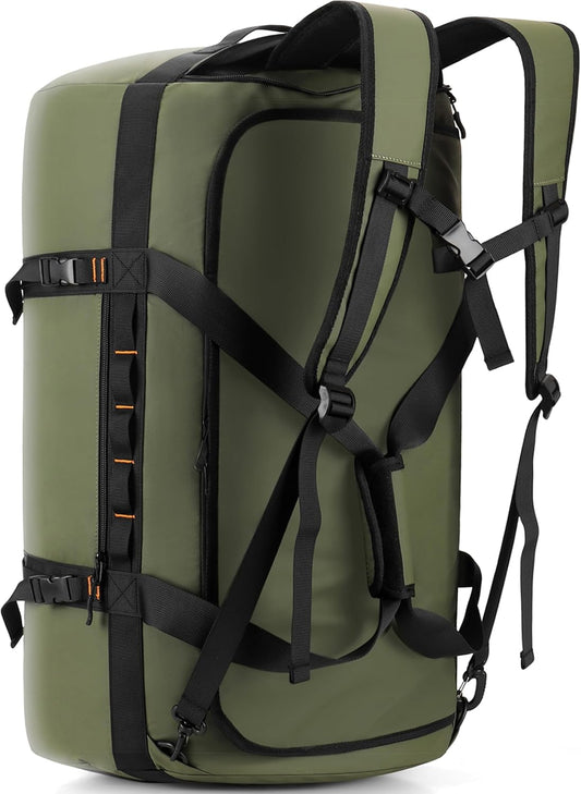 40L/60L/90L Large Waterproof Duffle Bag Backpack for Men, Mens Duffel Backpack Bags for Traveling, Heavy Duty (Green, 40L)