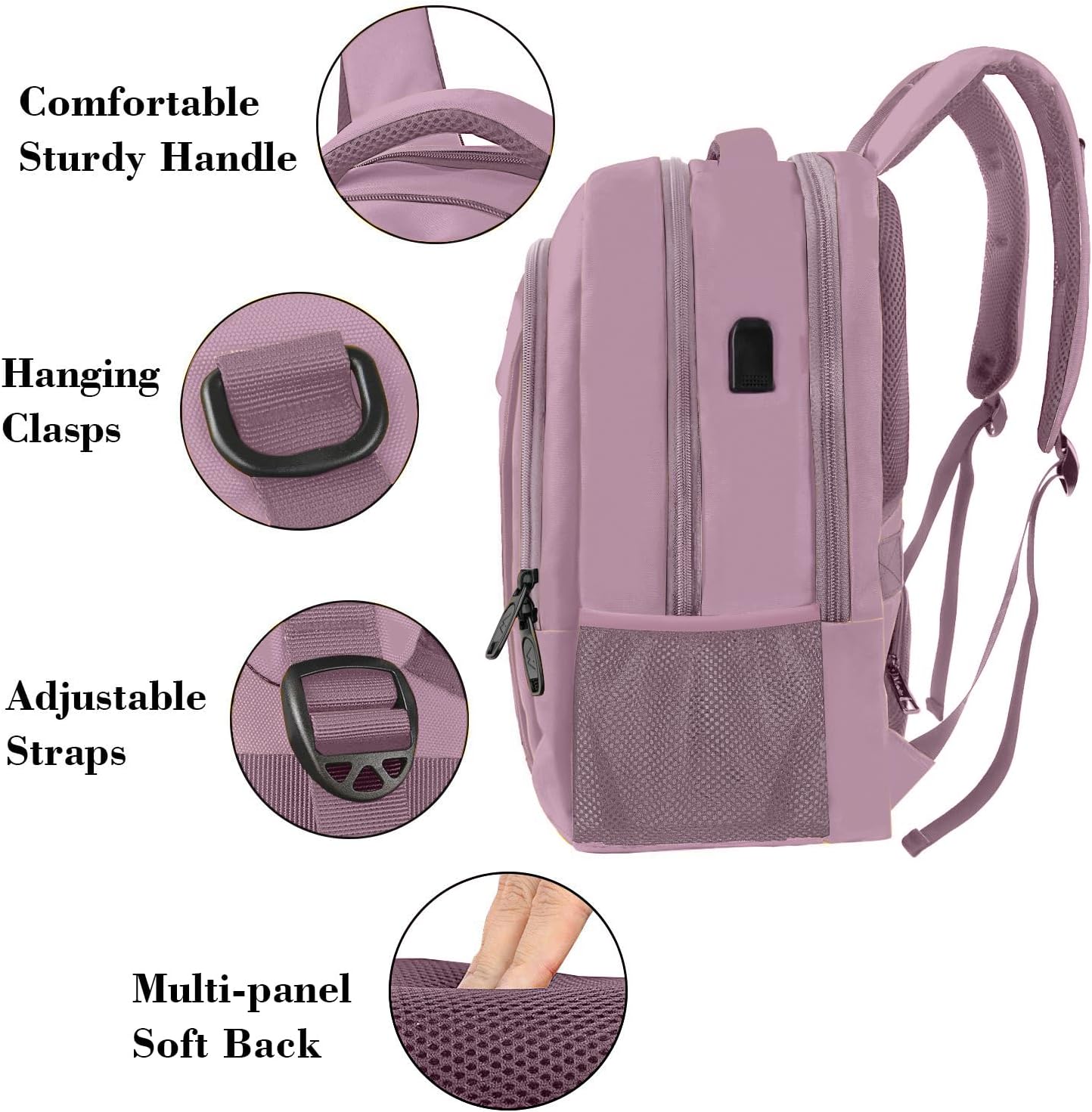 MATEIN Travel Laptop Backpack, Business Anti Theft Slim Sturdy Laptops Backpack with USB Charging